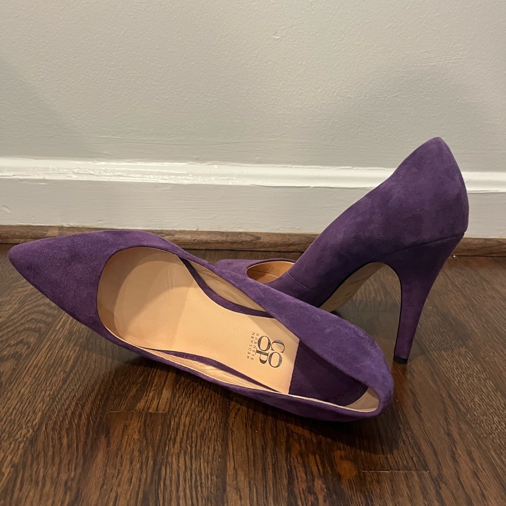 Purple suede 4” heels
